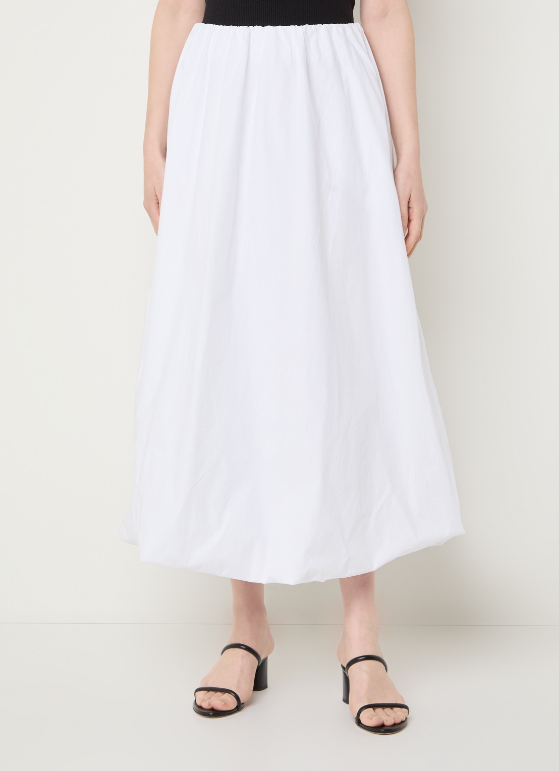 Neo Noir Ober midi rok met steekzakken  - detail 4 wit