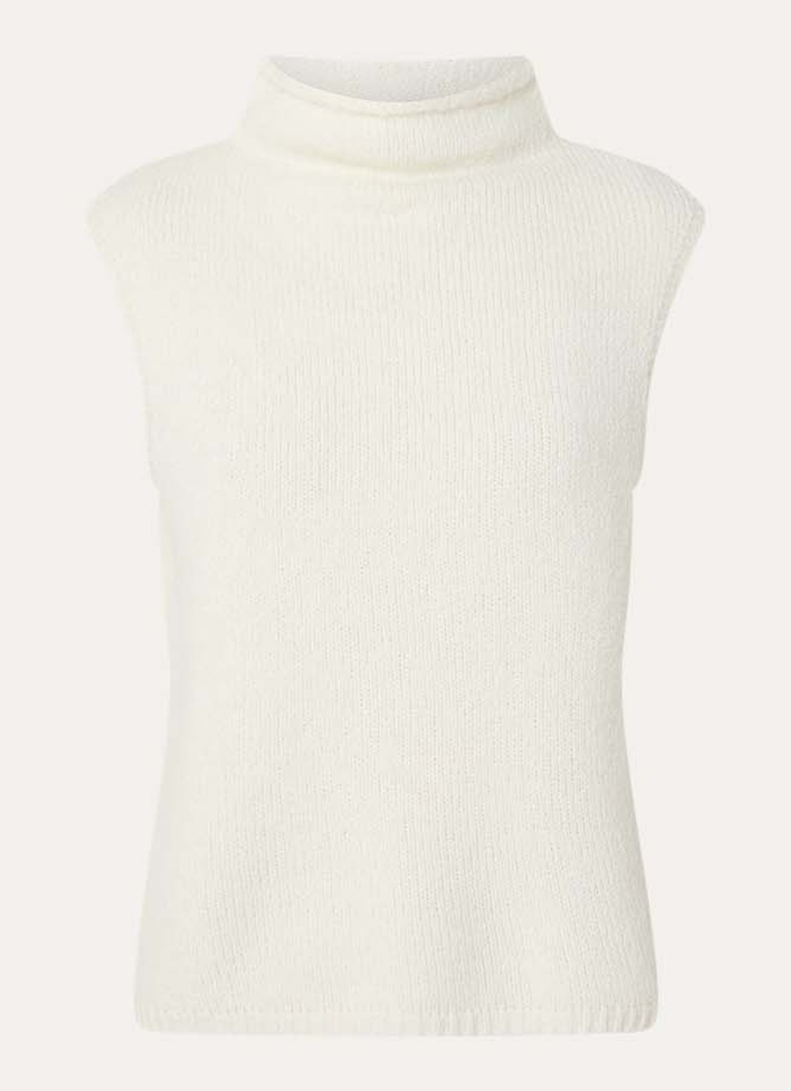 Neo Noir Odelia grofgebreide top in alpaca wolblend - voorkant gebroken wit