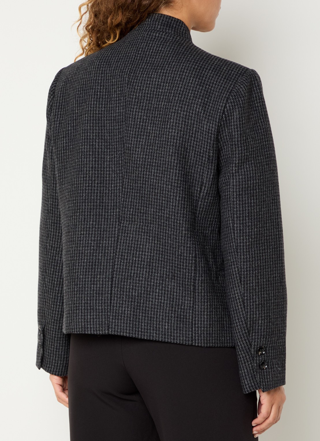 Neo Noir Paria blazer in wolblend met pied-de-poule dessin - achterkant 4 zwart