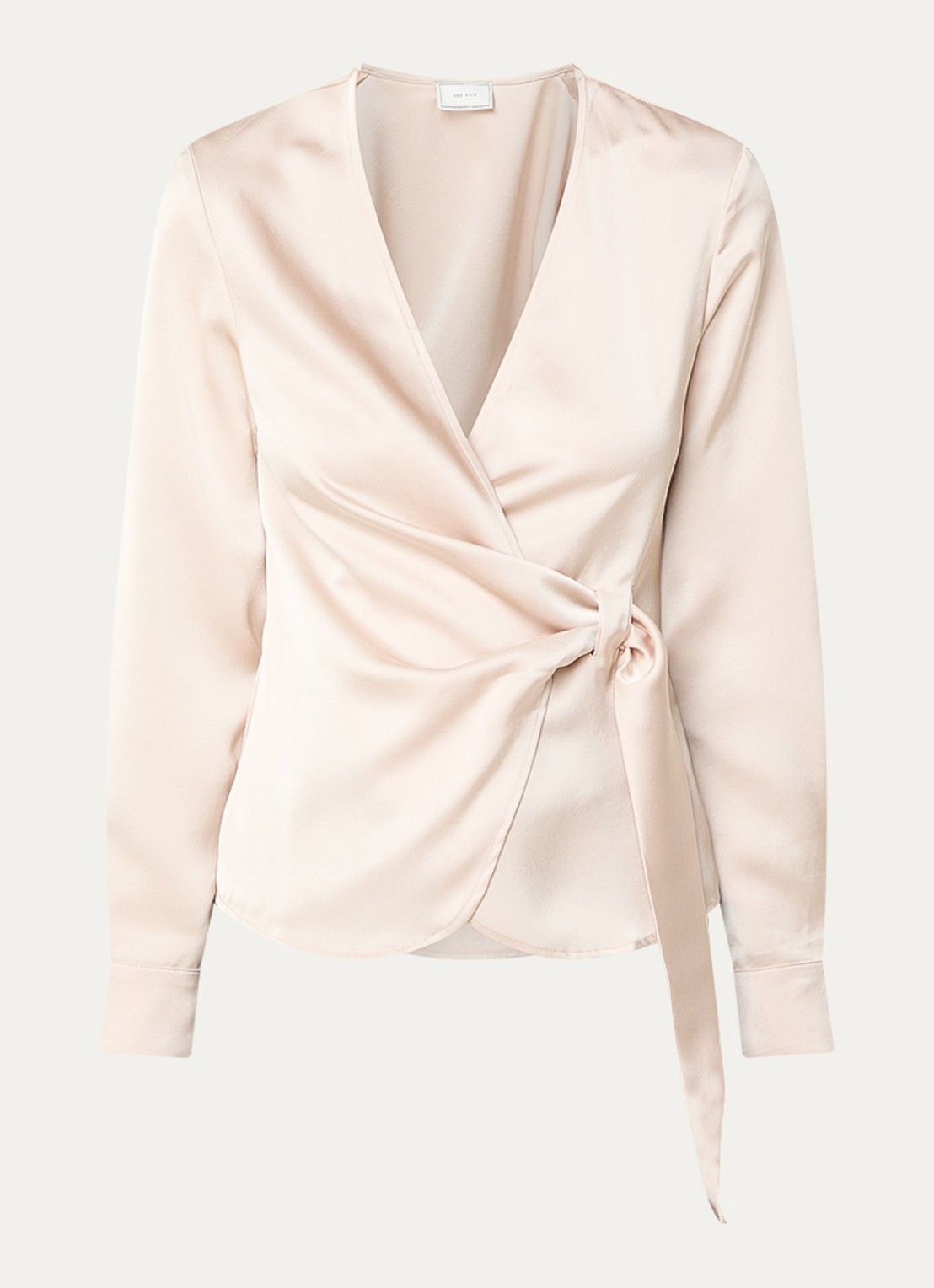 Neo Noir Petris blouse van satijn  - voorkant 2 naturel