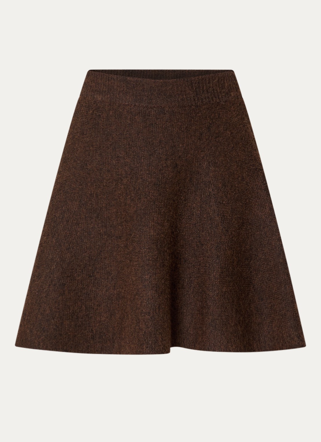 Neo Noir Renata mini rok in wolblend - voorkant 2 hazelnootbruin