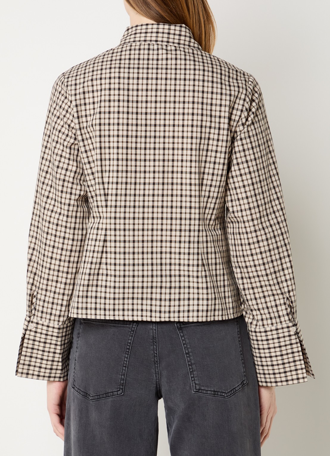 Neo Noir Rosa blouse met ruitdessin - achterkant 4 beige