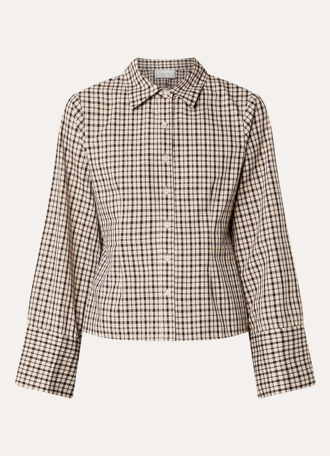 Neo Noir Rosa blouse met ruitdessin - voorkant 2 beige