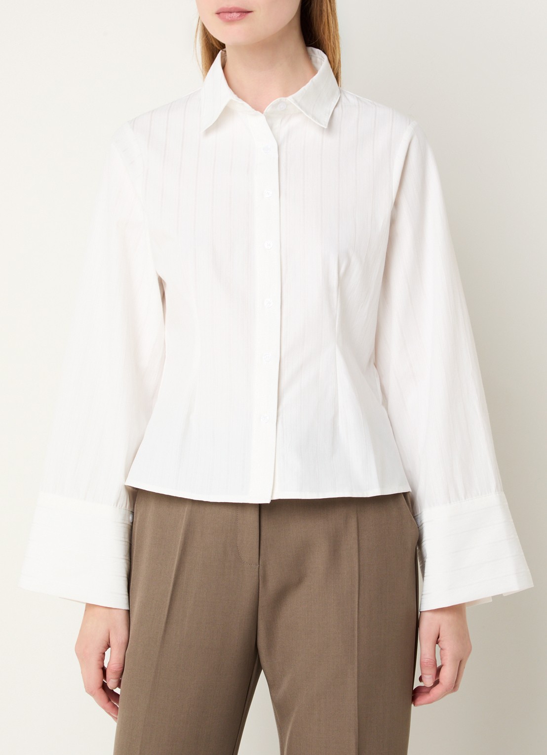 Neo Noir Rosa blouse met streepprint - detail 4 wit