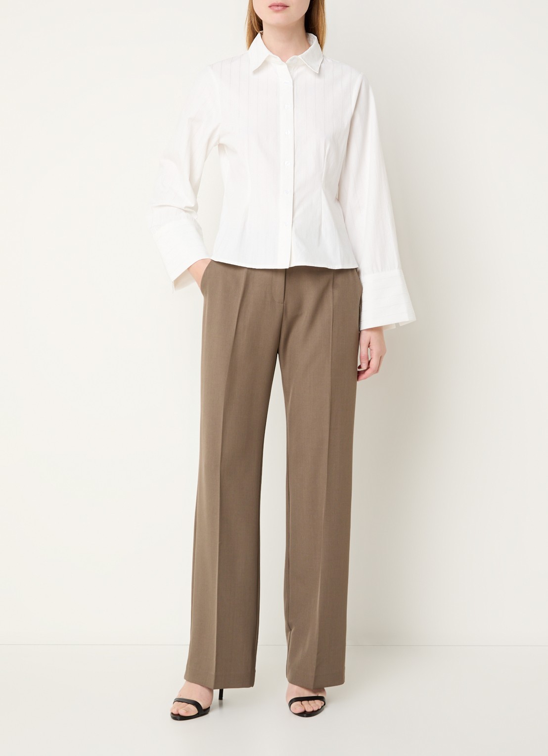 Neo Noir Rosa blouse met streepprint - voorkant 2 wit