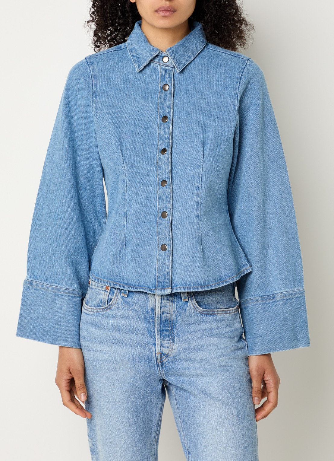 Neo Noir Rosa blouse van denim - detail 2 blauw