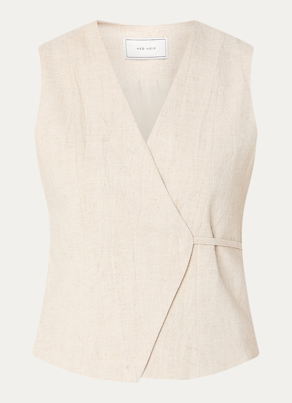 Neo Noir Samara gilet in linnenblend - voorkant 2 beige