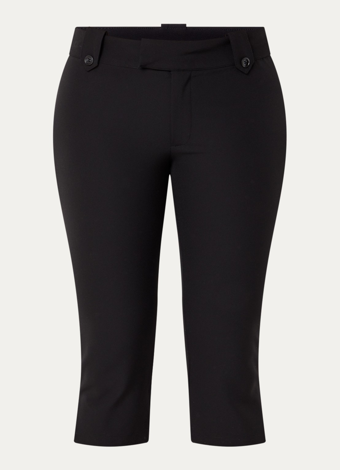 Neo Noir Shawnee high waist slim fit korte broek met split - voorkant 2 zwart