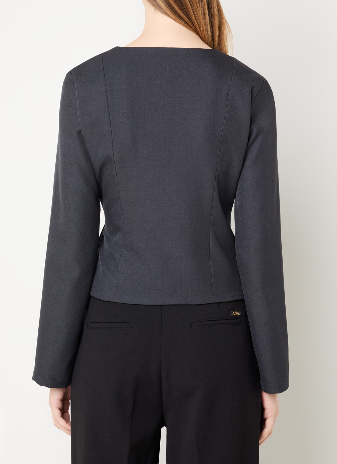 Neo Noir Simmi tuniek met gestrikt detail - achterkant 4 antraciet
