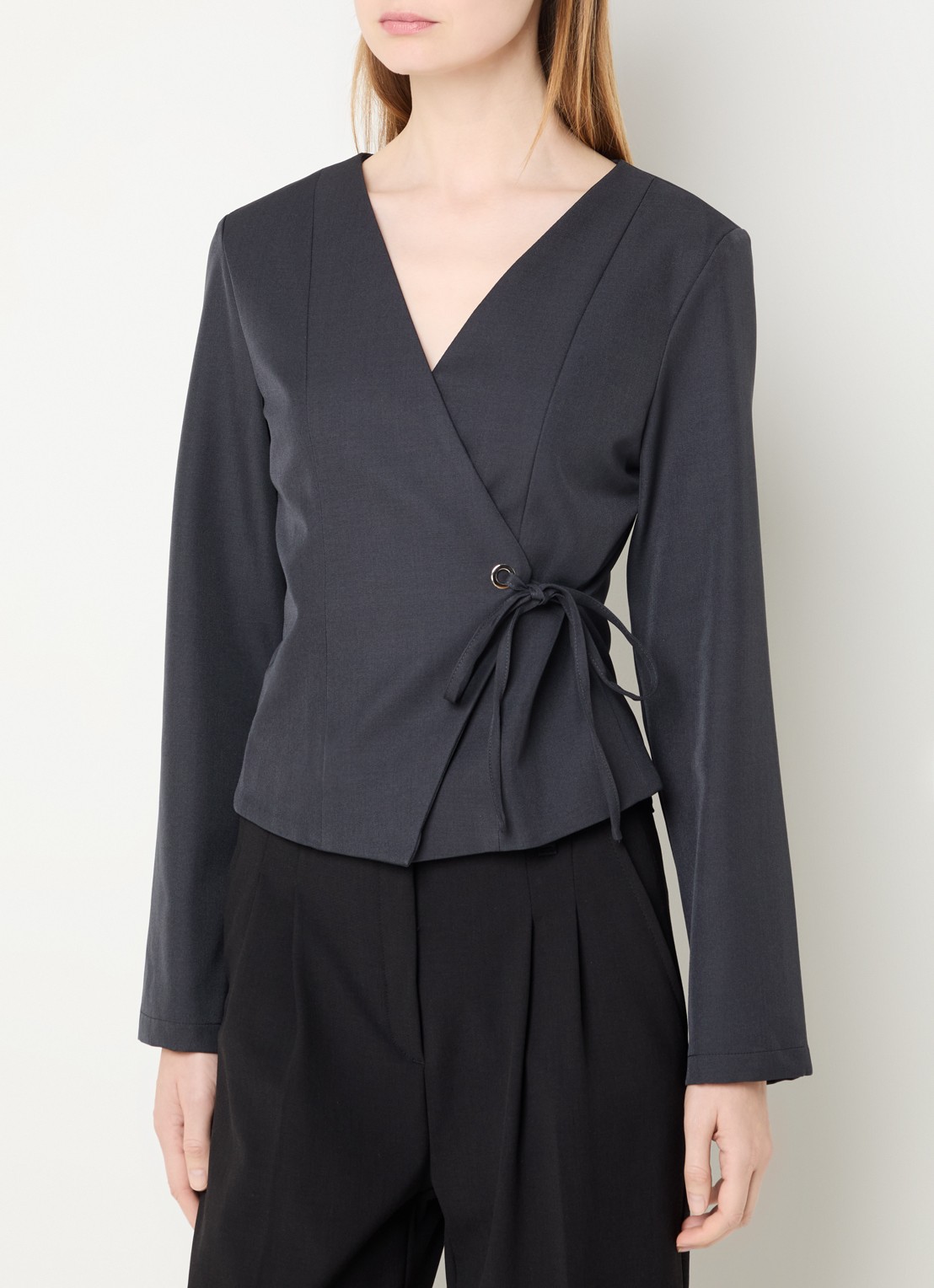 Neo Noir Simmi tuniek met gestrikt detail - detail 3 antraciet