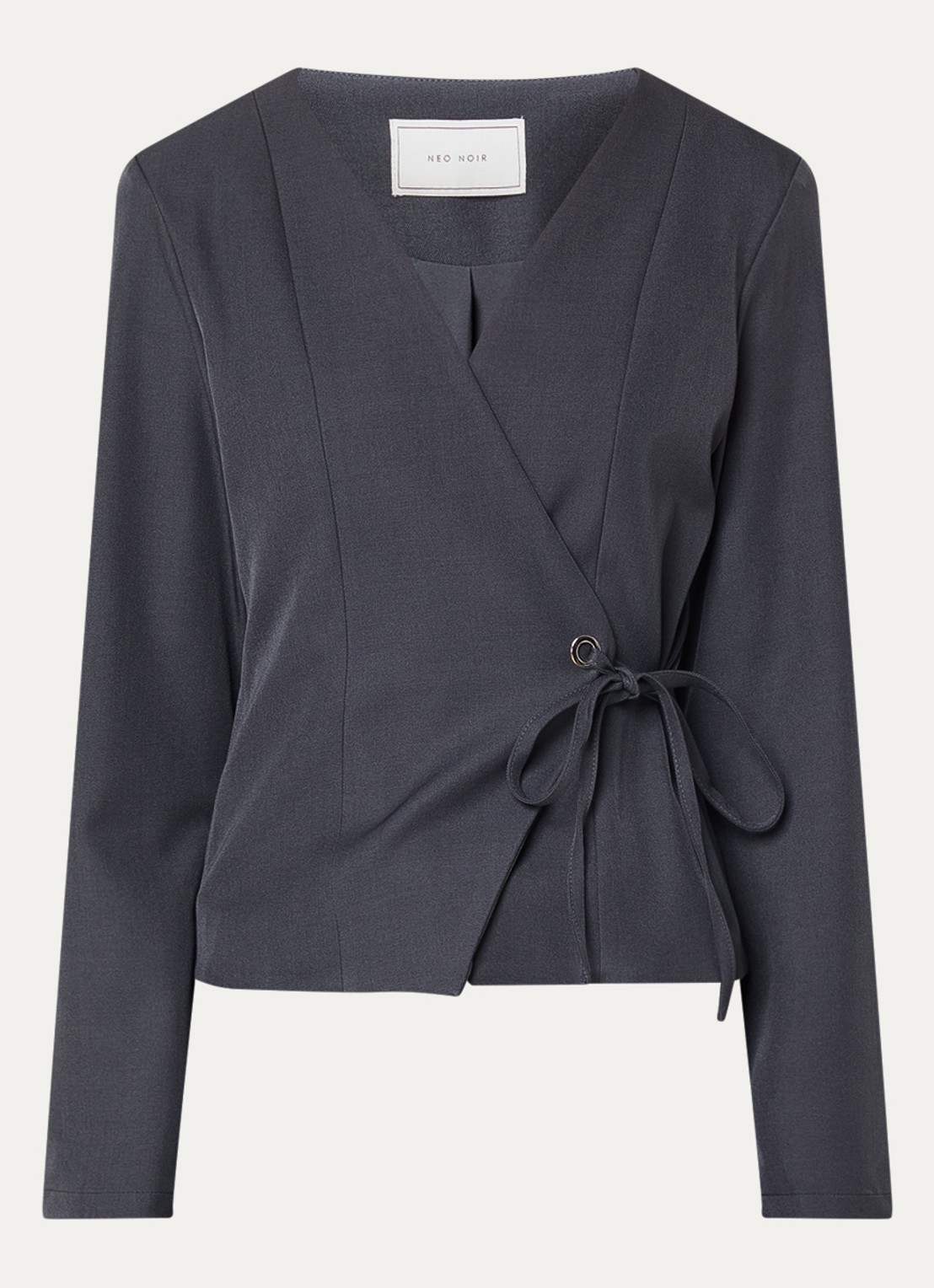 Neo Noir Simmi tuniek met gestrikt detail - voorkant antraciet