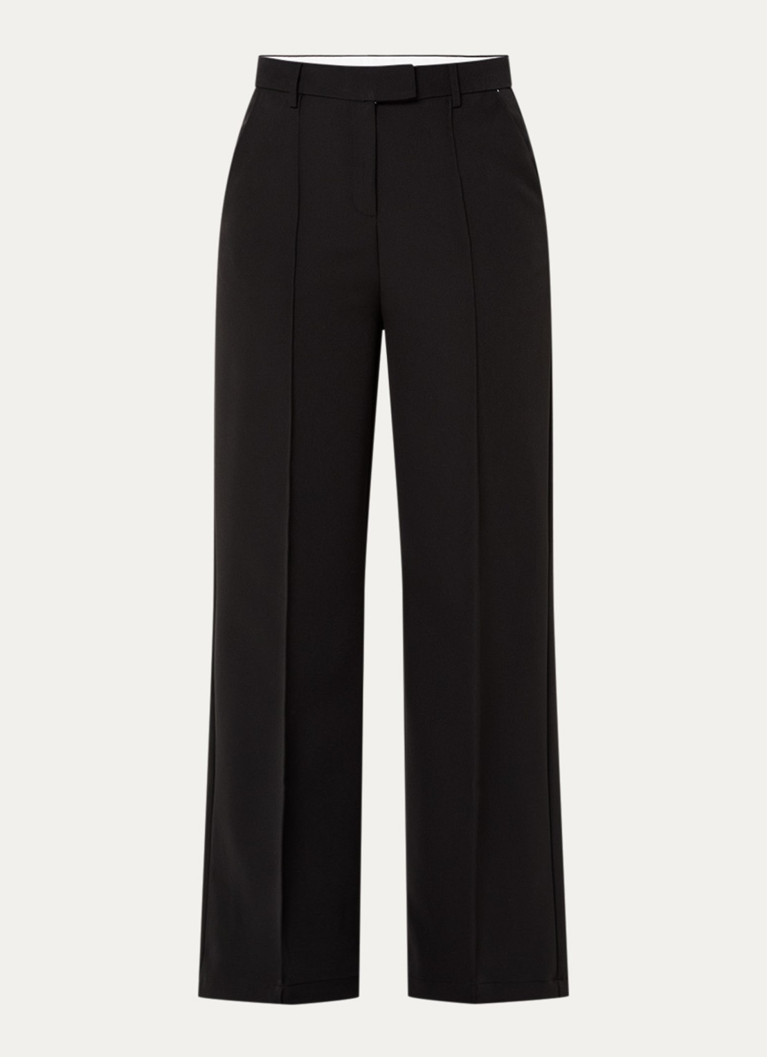 Neo Noir Sury high waist loose fit pantalon met steekzakken - voorkant 2 zwart