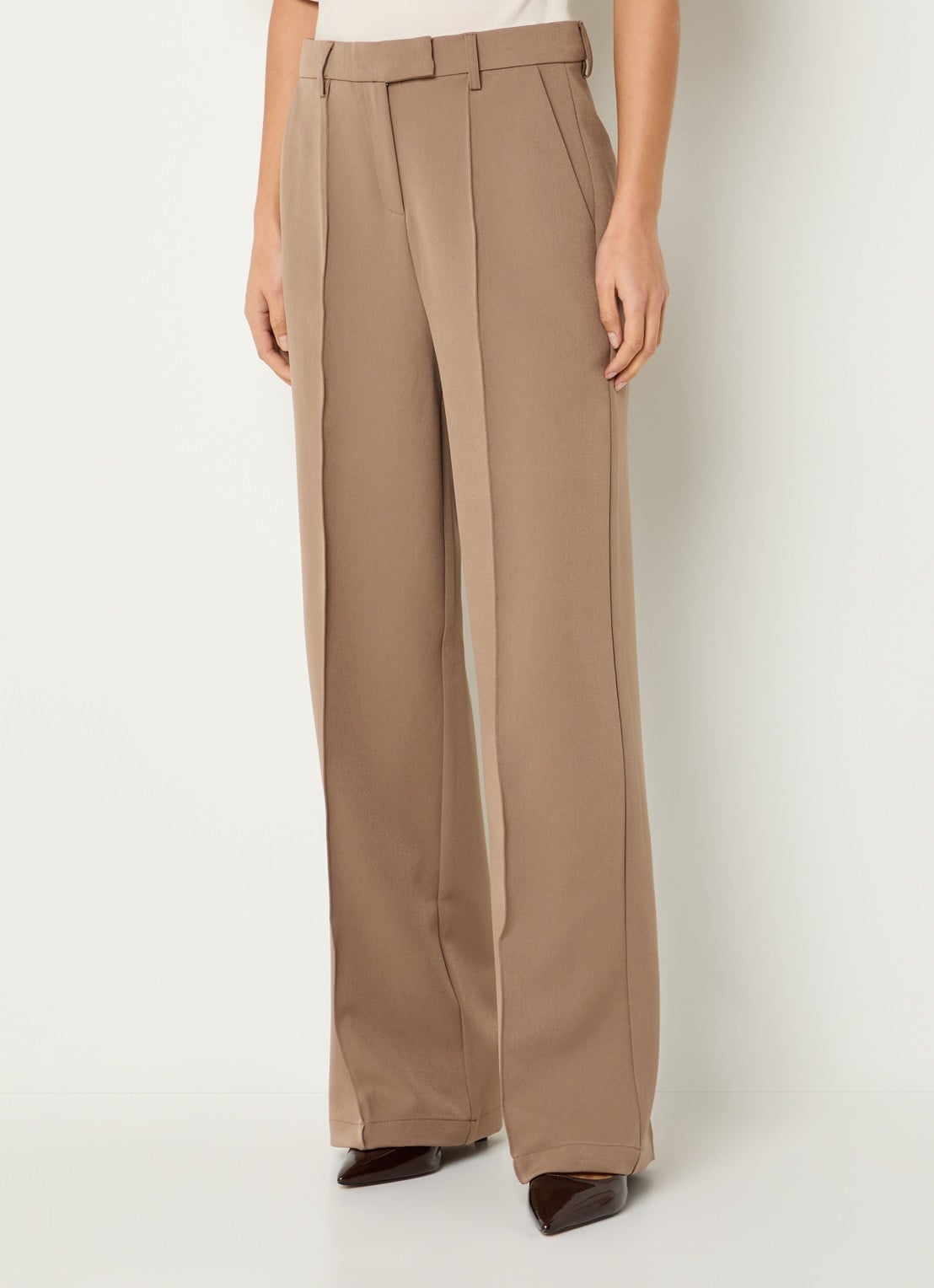 Neo Noir Sury high waist loose fit pantalon met steekzakken - detail 4 camel