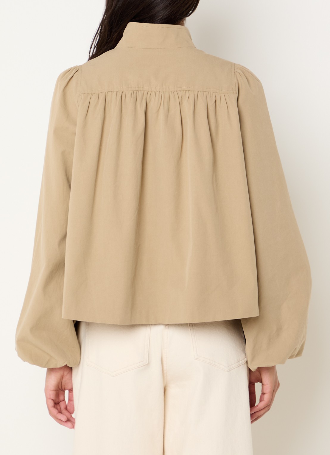 Neo Noir Tirsa trenchcoat met steekzakken - achterkant beige