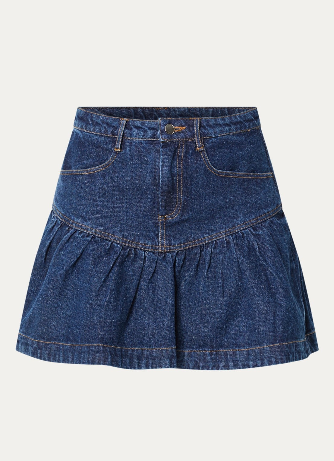 Neo Noir Tripa mini spijkerrok met steekzakken - voorkant 2 blauw