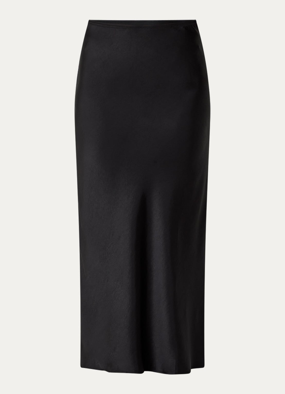 Neo Noir Vicky maxi rok van satijn - voorkant 2 zwart