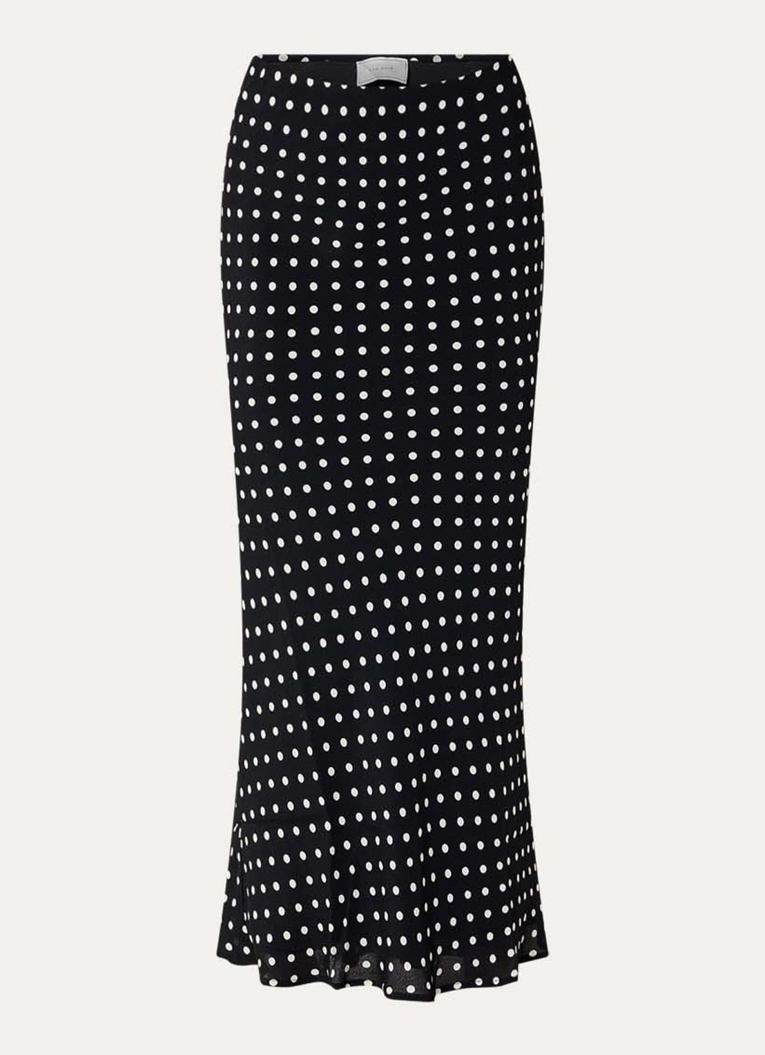 Neo Noir Viso maxi rok met stippenprint - voorkant 3 zwart