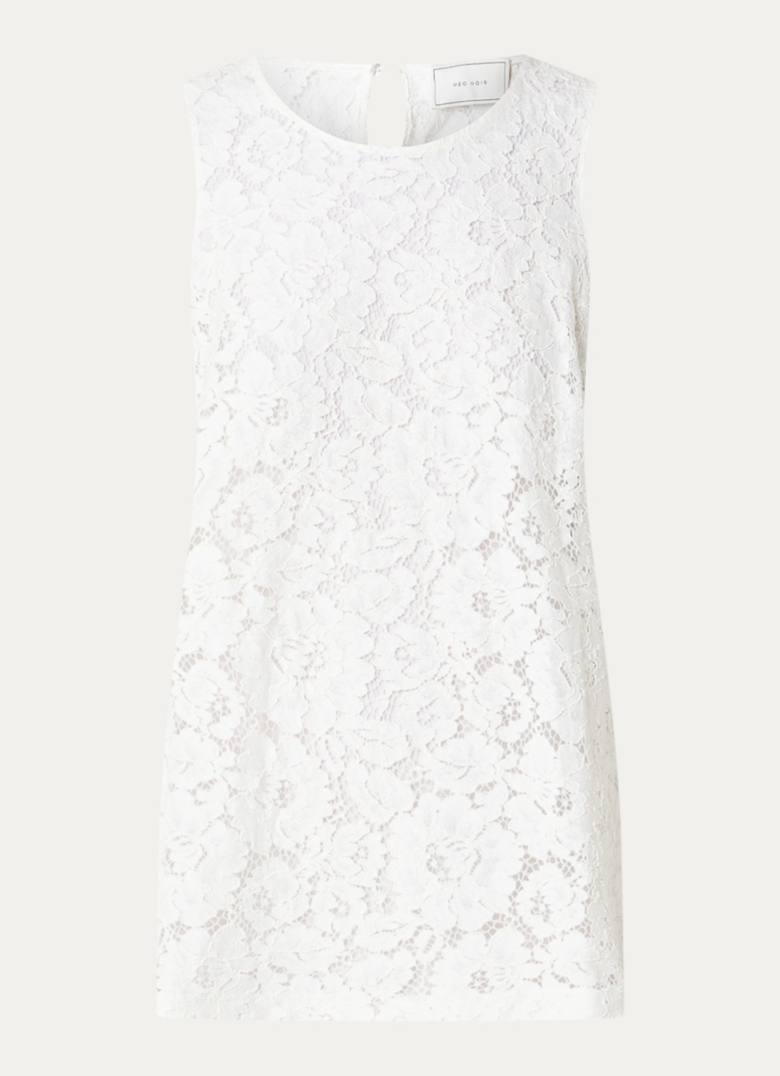 Neo Noir Vivien semi-transparante top met broderie - voorkant 2 gebroken wit