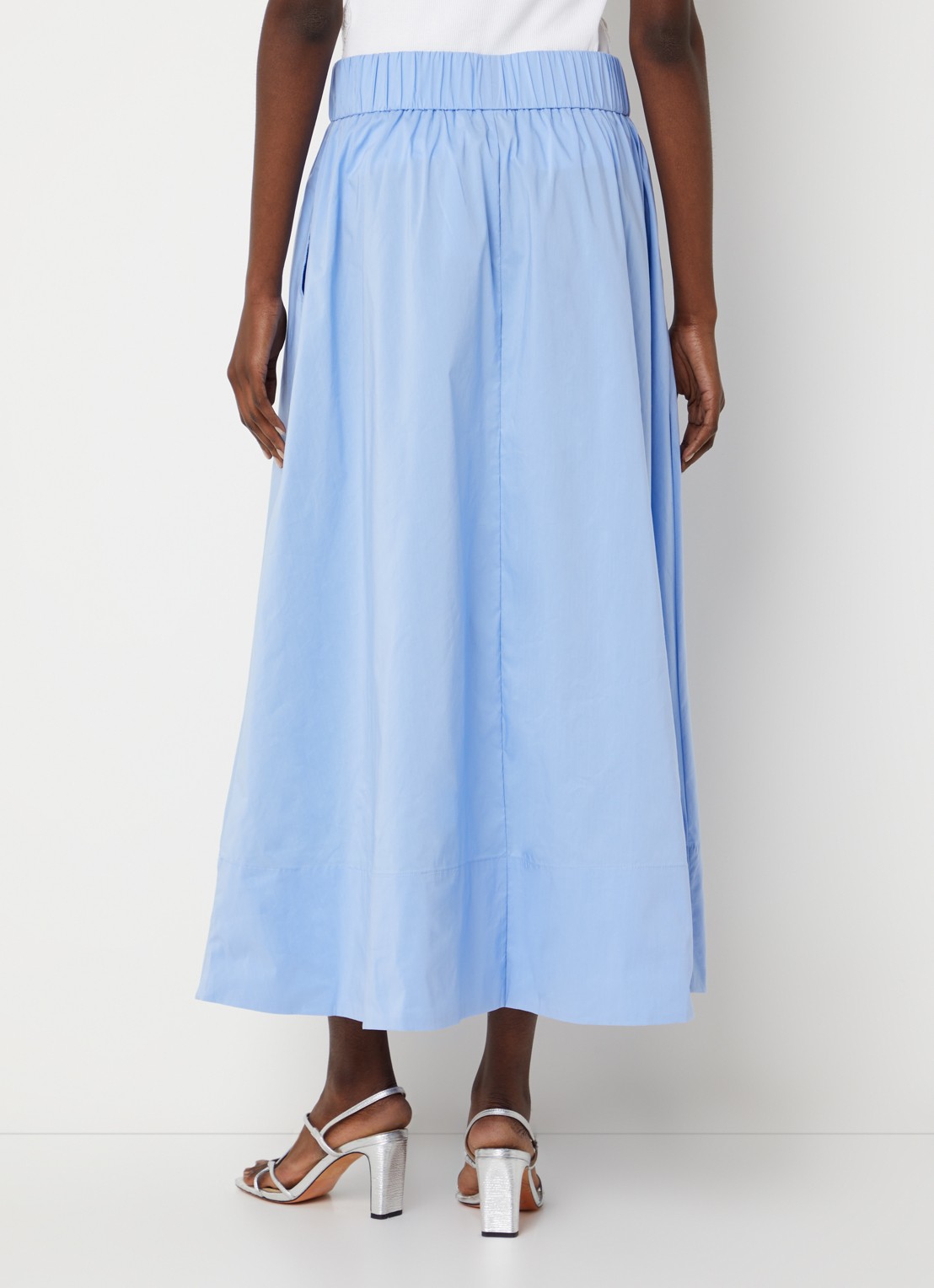 Neo Noir Yara midi rok  - achterkant 3 blauw