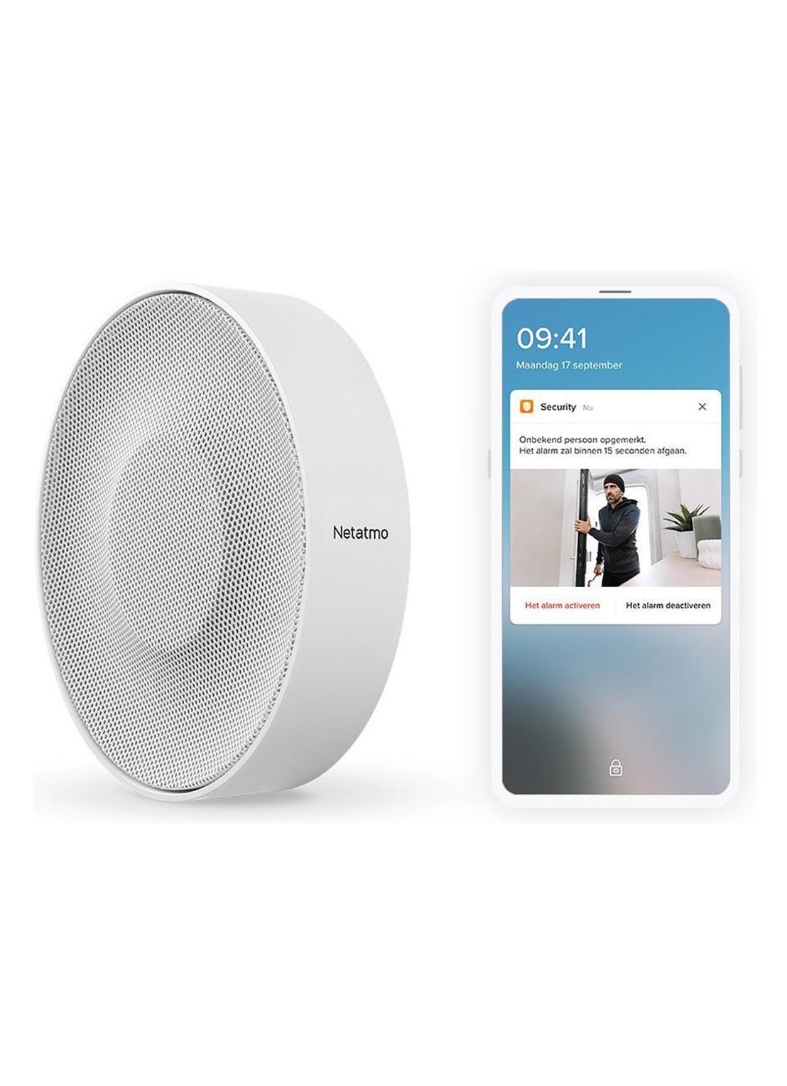 Netatmo Slimme sirene voor binnen - detail 3 gebroken wit