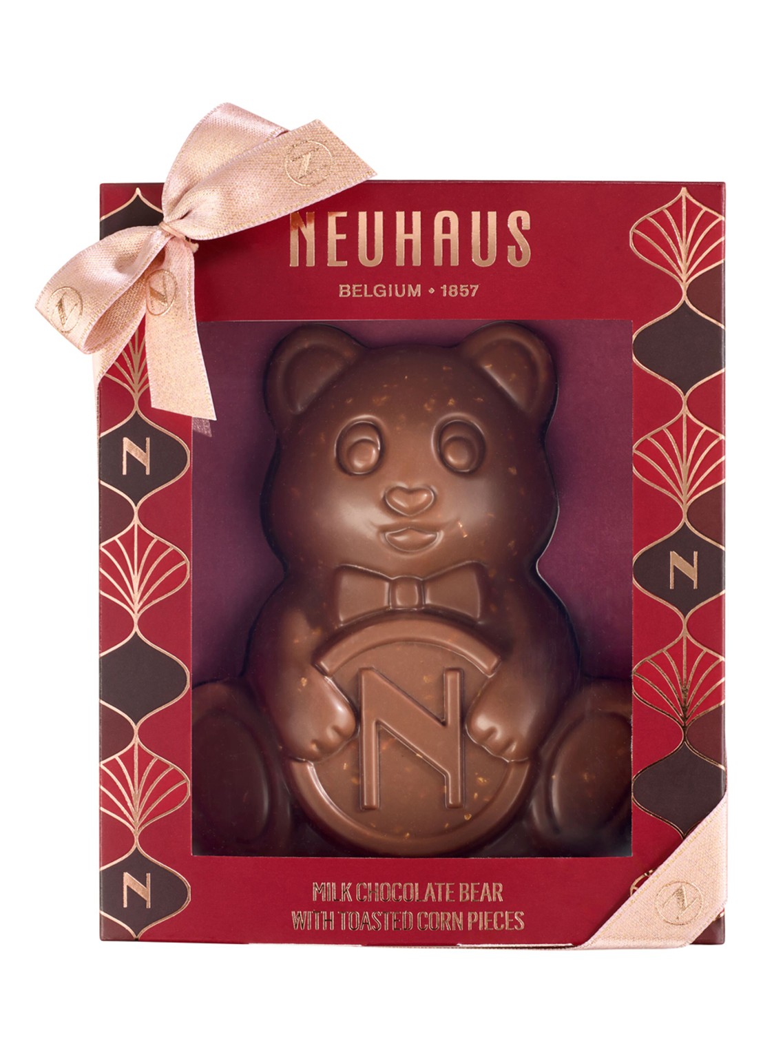 Neuhaus Bear melk chocoladereep met maïs - voorkant 2 beige