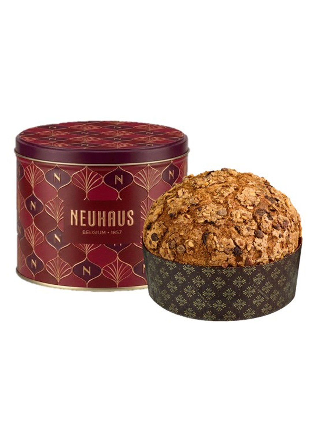 Neuhaus Chocolade panettone 750 gram - voorkant beige