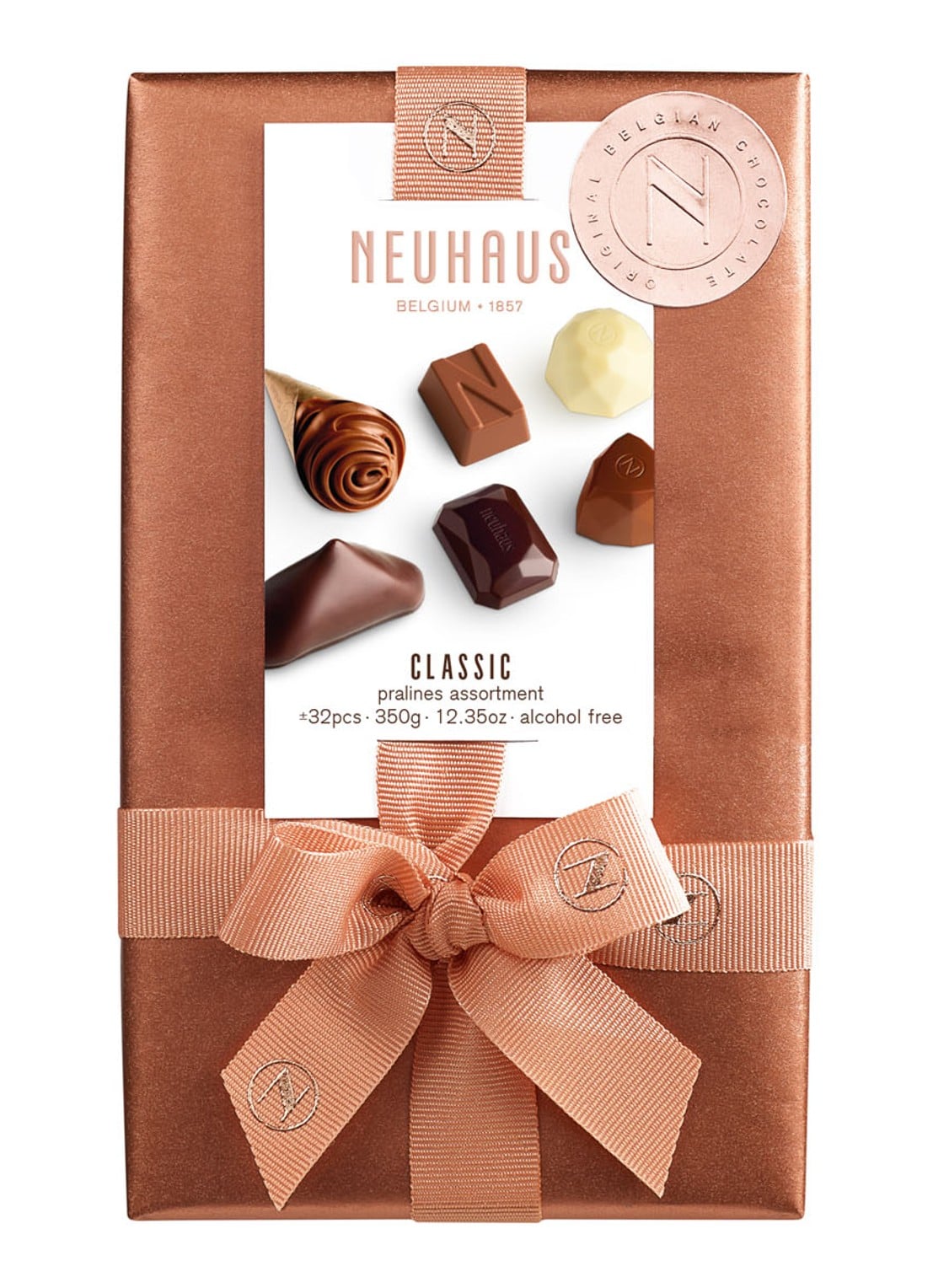 Neuhaus Classic chocolade bonbons 32 stuks - detail 3 steenrood