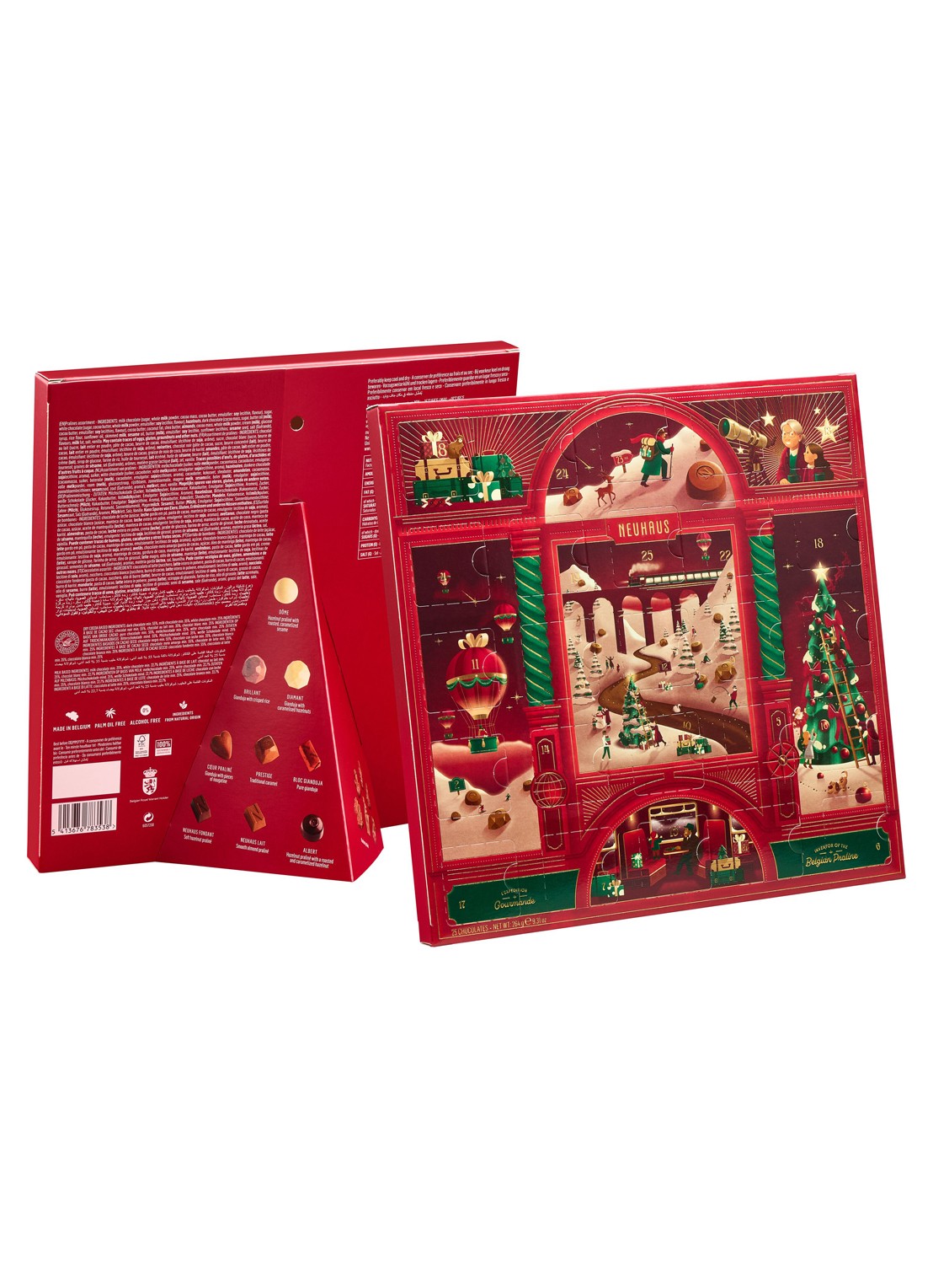 Neuhaus Klassieke adventskalender met chocolade - 25 dagen - voorkant 4 beige