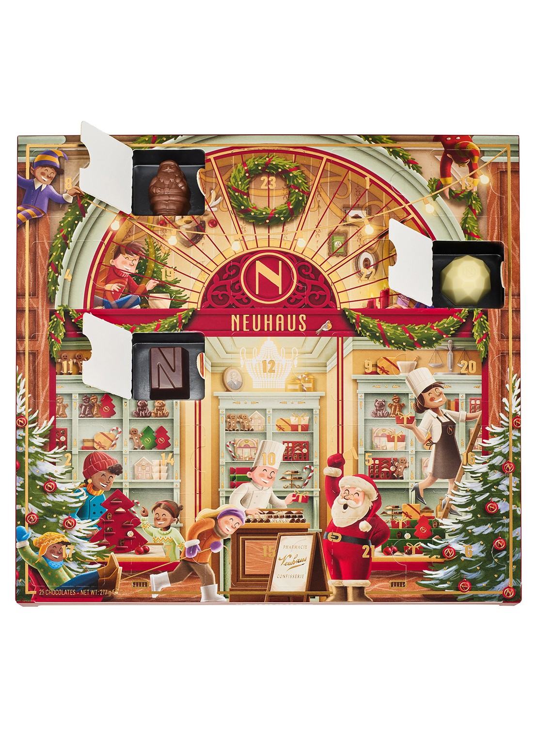 Neuhaus Klassieke Neuhaus Adventskalender gevuld met chocolade bonbons - 25 dagen - voorkant 2 undefined