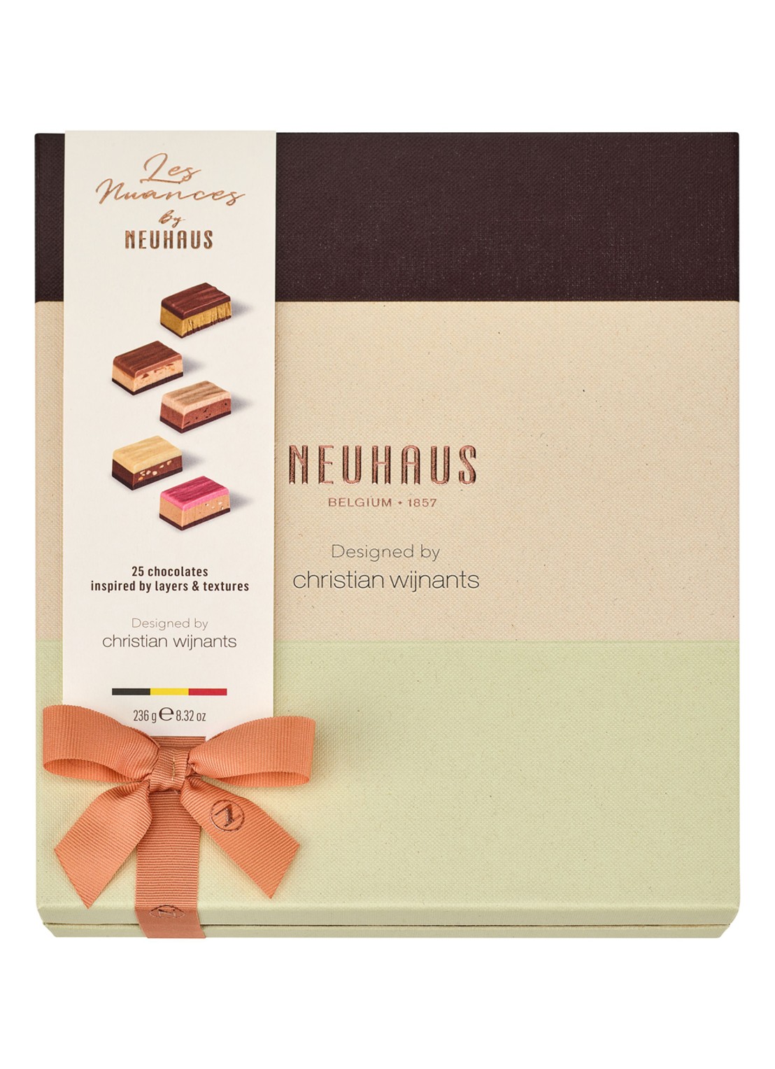 Neuhaus Les Nuances chocolade bonbons is geschenkverpakking 25 stuks - voorkant beige