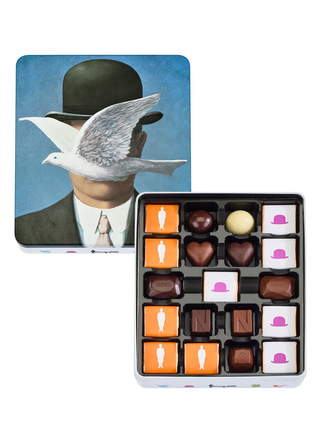 Neuhaus Magritte bonbons in blik 29 stuks - voorkant 2 blauw