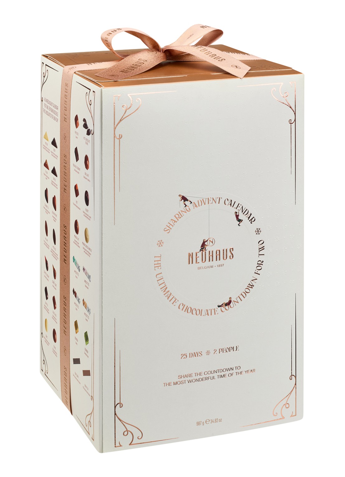 Neuhaus Sharing adventskalender met chocolade - 25 dagen - voorkant 3 beige