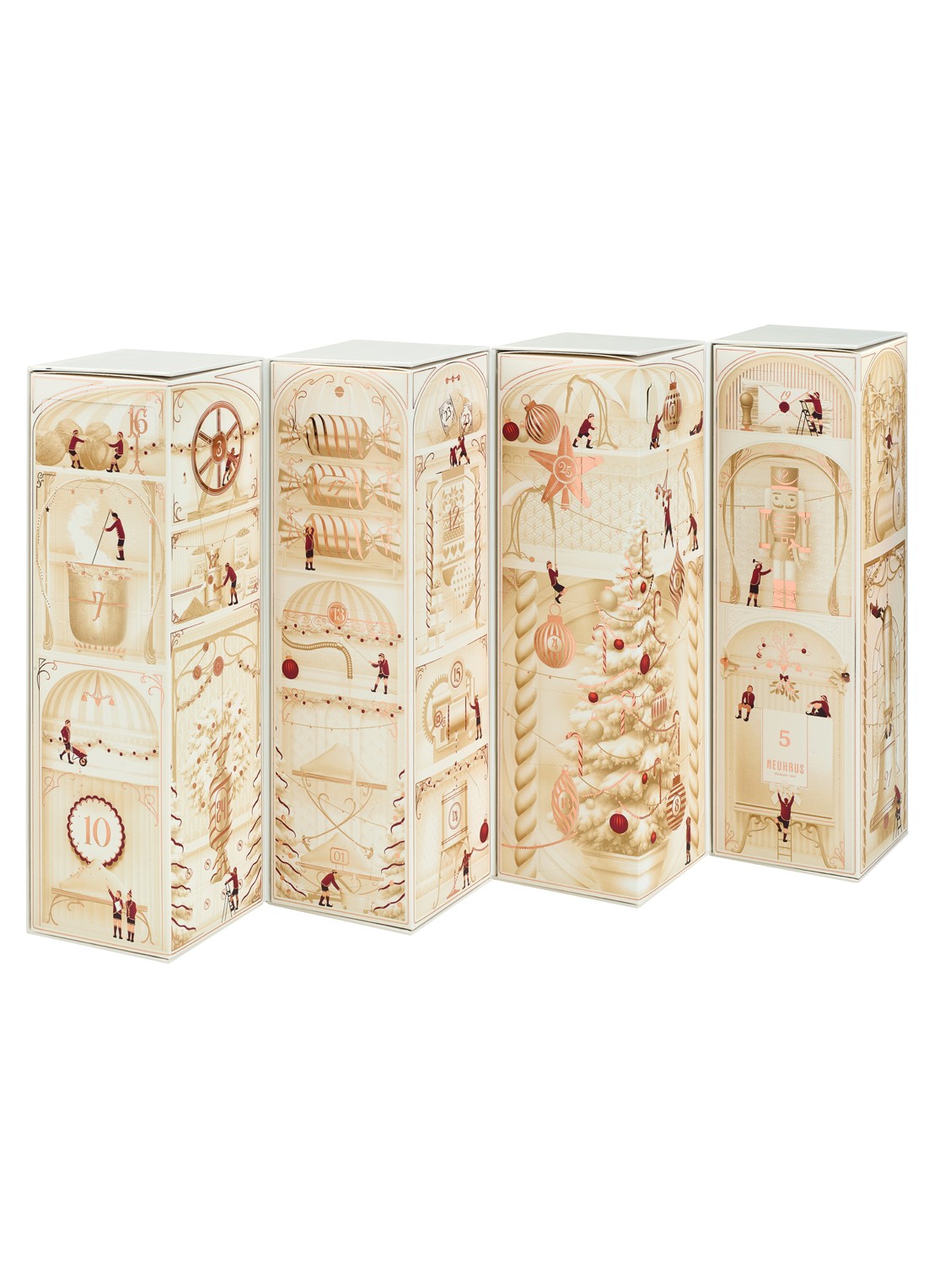 Neuhaus Sharing adventskalender met chocolade - 25 dagen - voorkant 4 beige