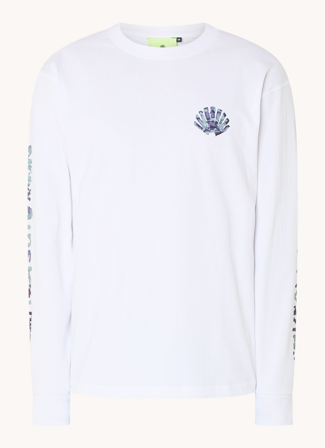 New Amsterdam Surf Association Aquarelle longsleeve met logo- en backprint - voorkant 3 wit