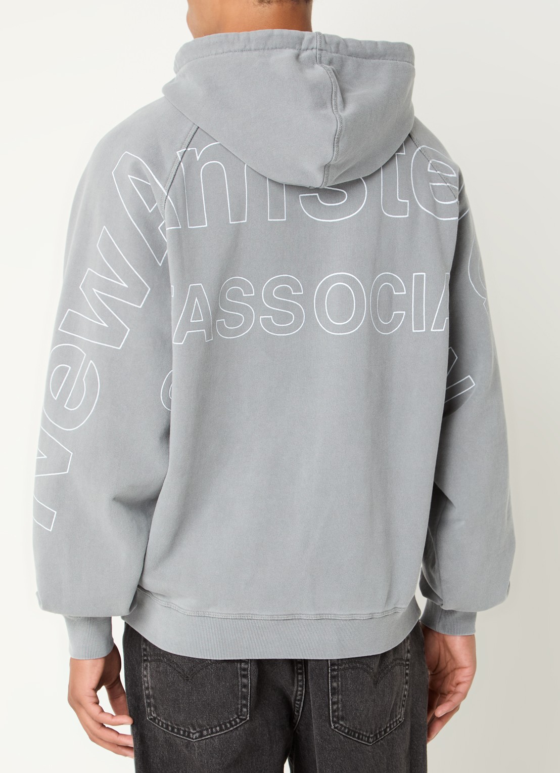 New Amsterdam Surf Association Hoodie met backprint  - detail 3 grijs