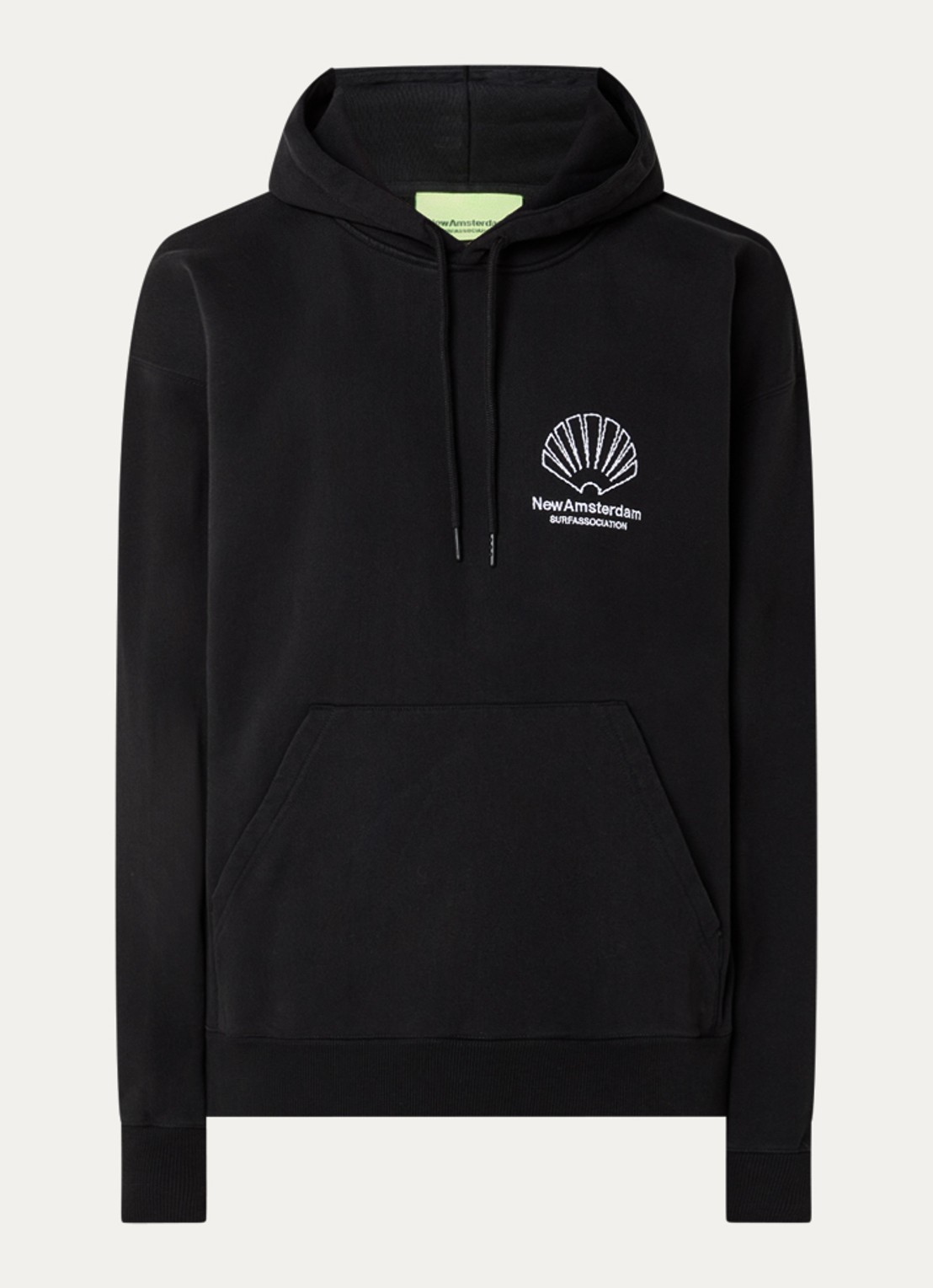 New Amsterdam Surf Association Hoodie met logo- en backprint - voorkant 4 zwart