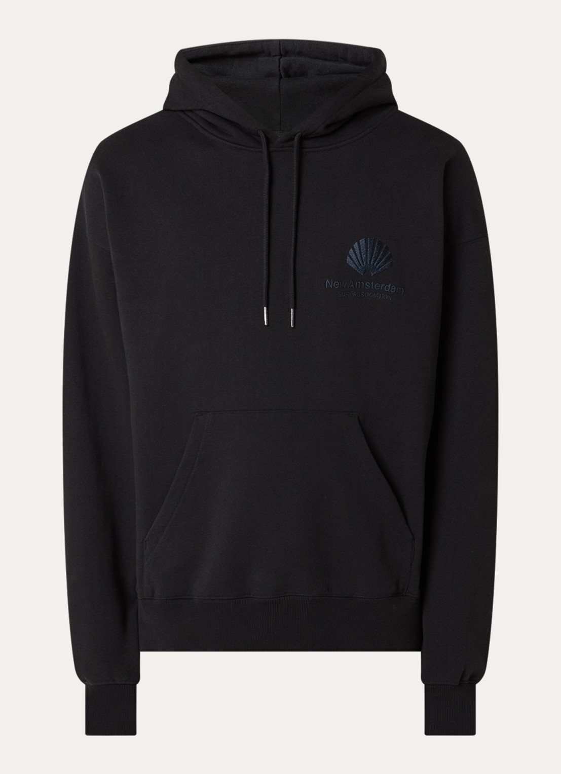 New Amsterdam Surf Association Hoodie met logoborduring - voorkant 2 zwart