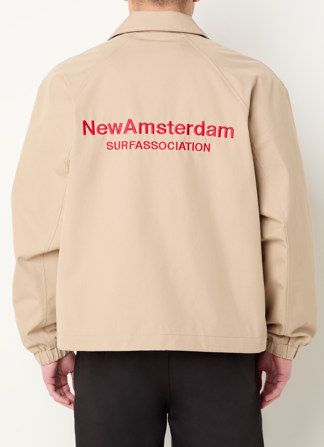 New Amsterdam Surf Association Jack met logo- en backprint - detail beige