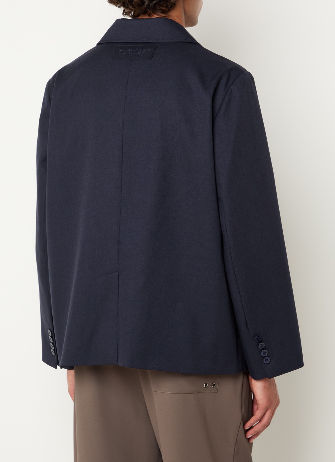 New Amsterdam Surf Association Regular fit colbert met steekzakken - achterkant donkerblauw