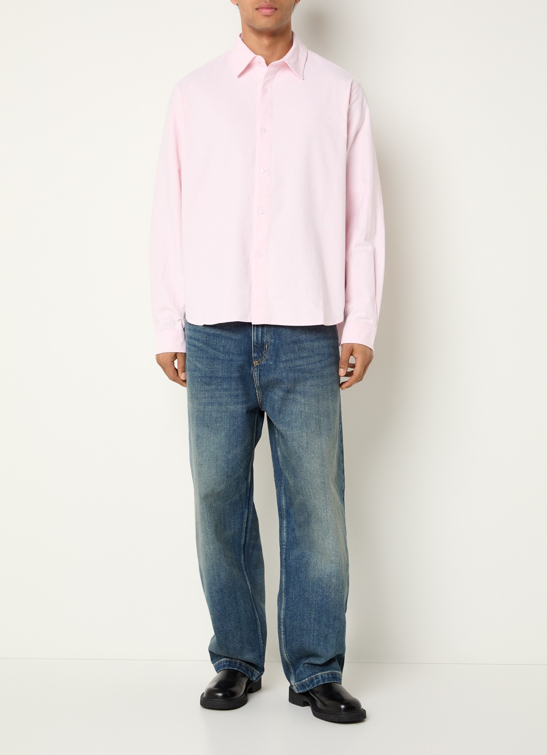 New Amsterdam Surf Association Regular fit overhemd met logoborduring  - voorkant 2 roze