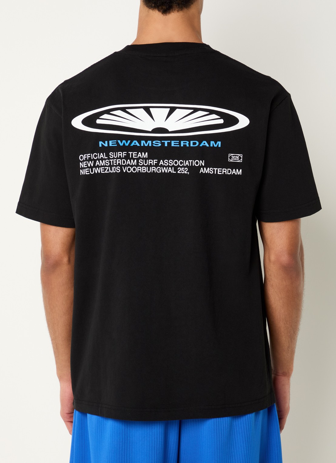 New Amsterdam Surf Association Shaper T-shirt met logo- en backprint - detail 4 zwart
