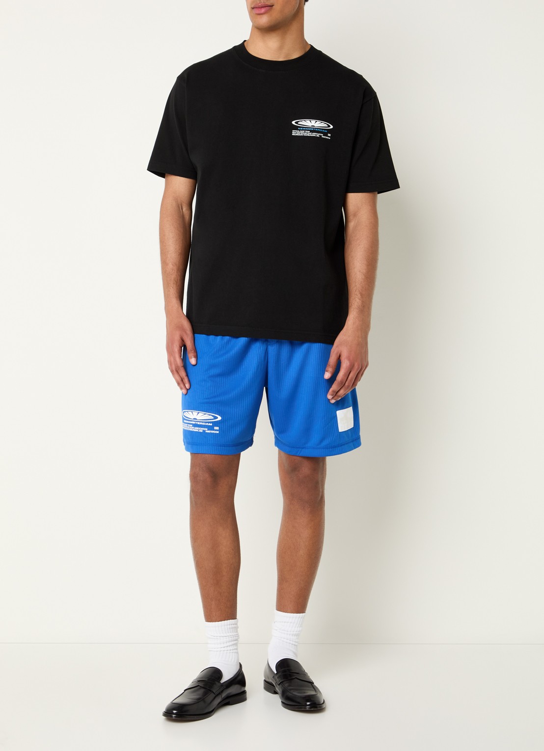 New Amsterdam Surf Association Shaper T-shirt met logo- en backprint - voorkant 3 zwart