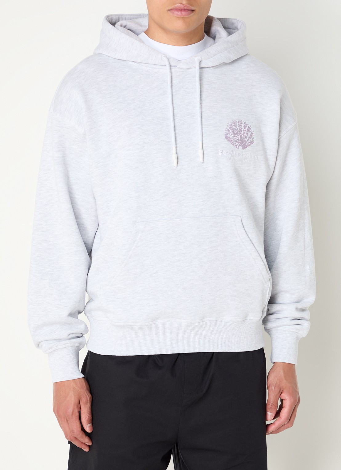 New Amsterdam Surf Association Sprayed hoodie met logo- en backprint - achterkant 5 grijs