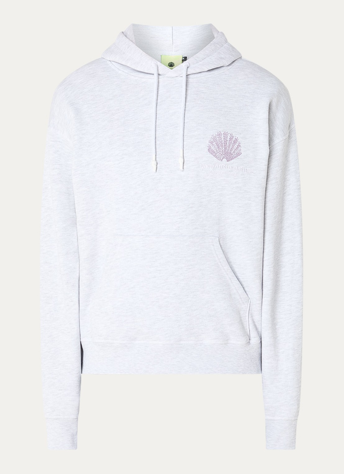 New Amsterdam Surf Association Sprayed hoodie met logo- en backprint - voorkant 3 grijs