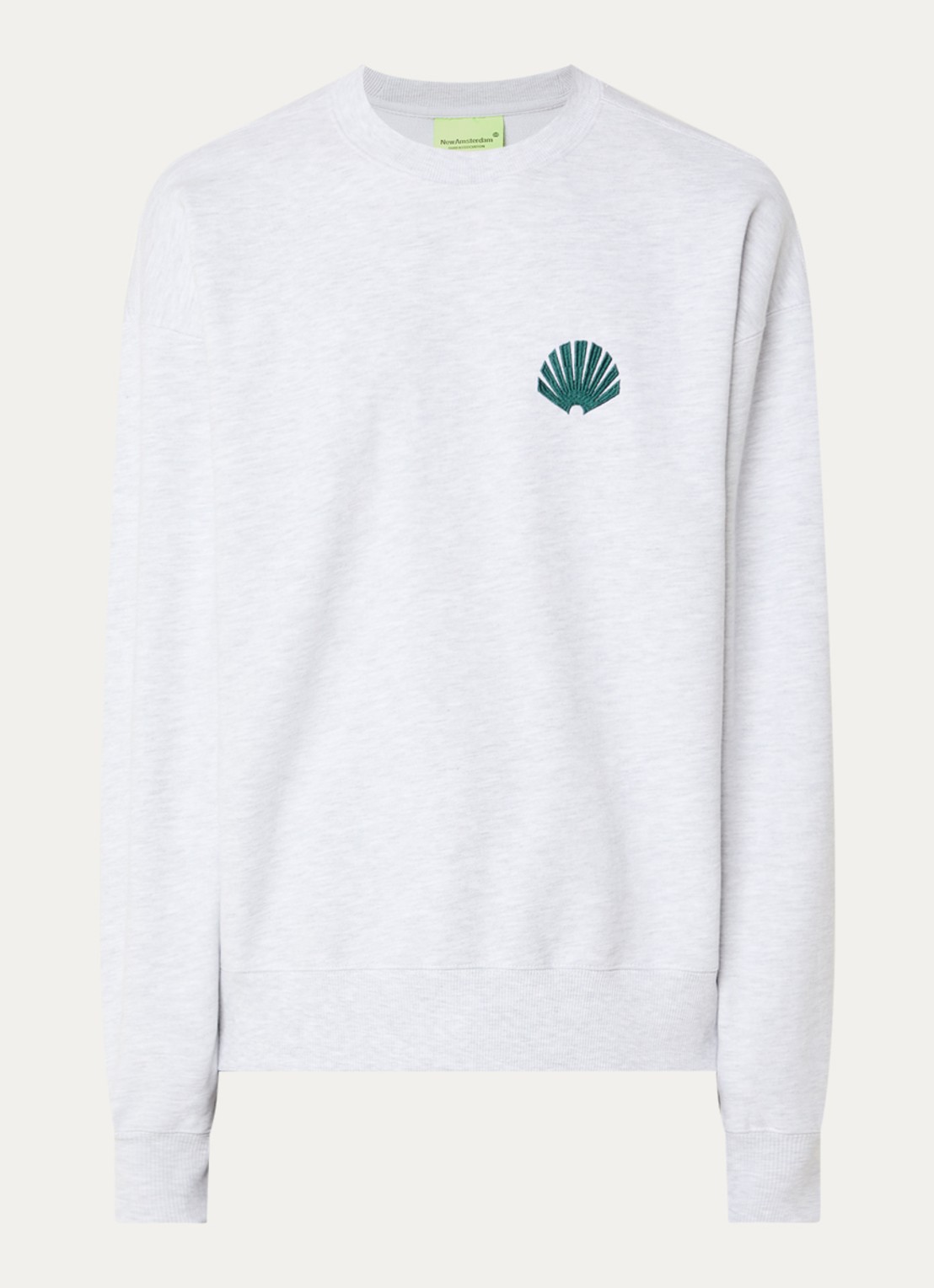 New Amsterdam Surf Association Sweater met logo- en backprint - voorkant grijsmele