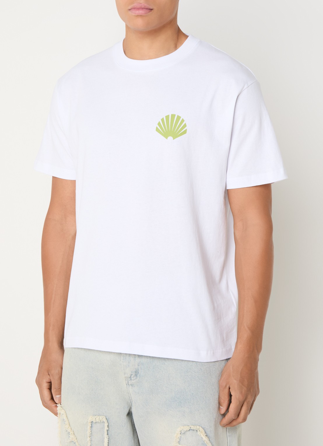 New Amsterdam Surf Association T-shirt met logo- en backprint - achterkant wit