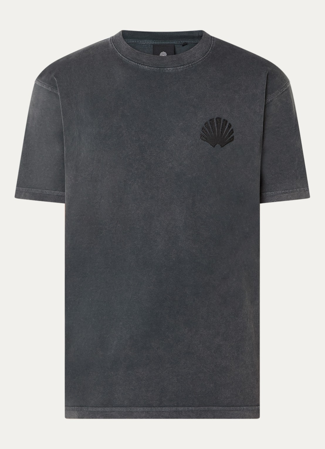 New Amsterdam Surf Association T-shirt met logo- en backprint - voorkant antraciet