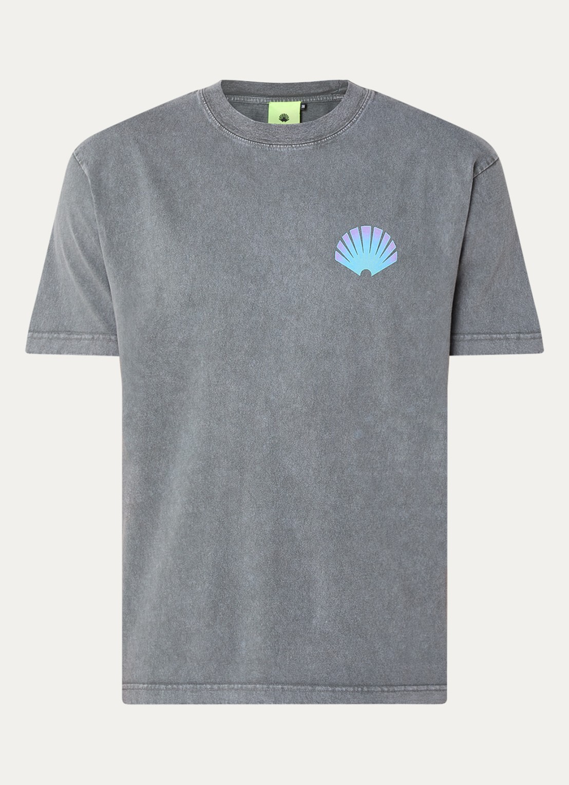 New Amsterdam Surf Association T-shirt met logo- en backprint - voorkant middengrijs