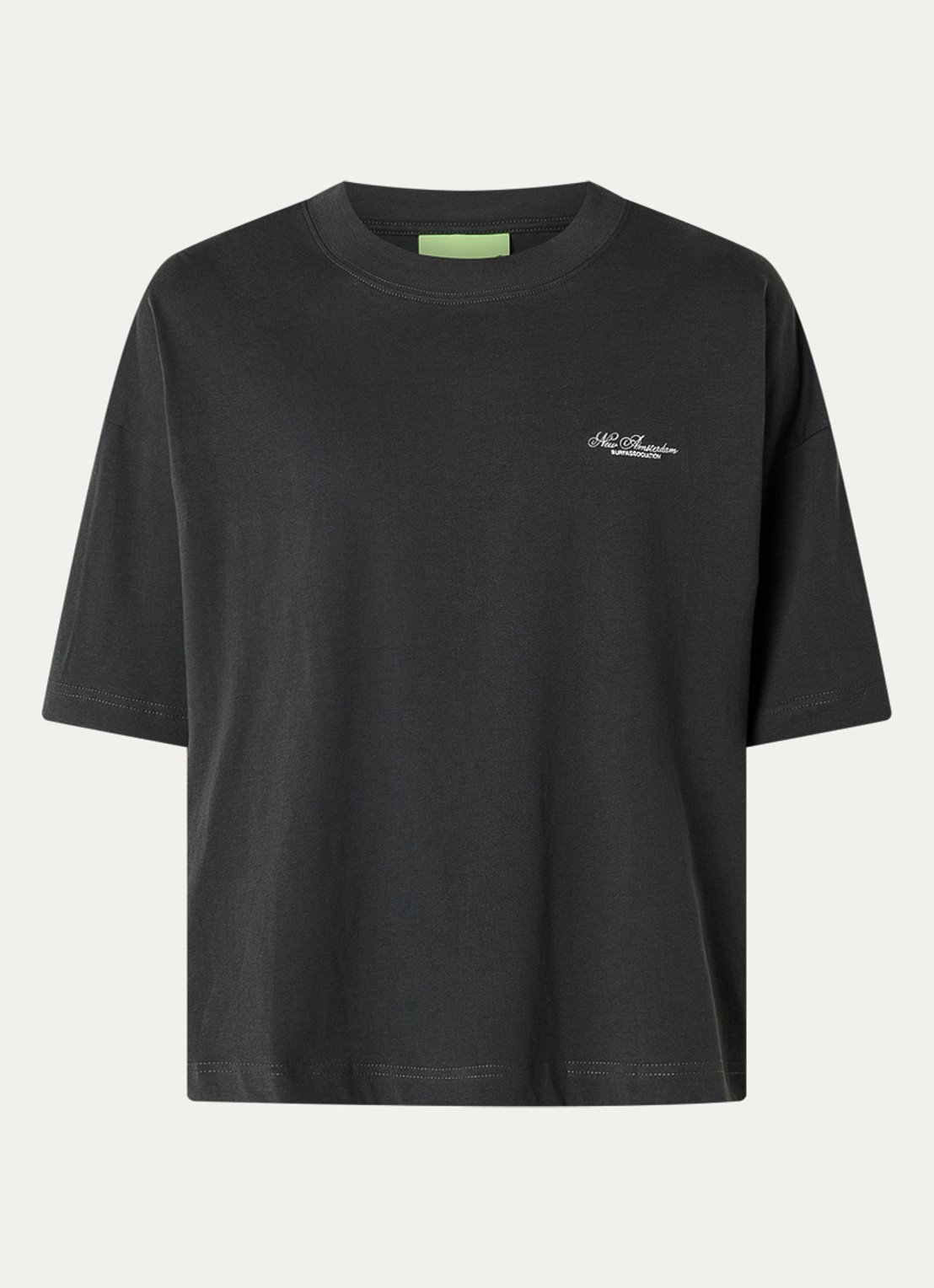 New Amsterdam Surf Association T-shirt met logo- en backprint - voorkant 3 antraciet