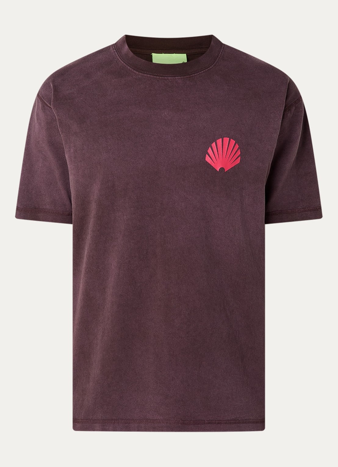 New Amsterdam Surf Association T-shirt met logo- en backprint - voorkant 3 aubergine